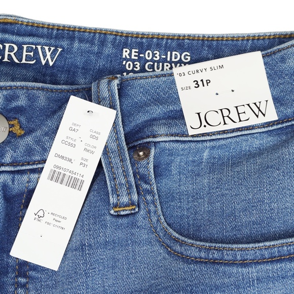 New JCREW Sz 31P 31 P Petite Curvy Mid-Rise Crop Slim Jean in 2003 Super-Stretch - Picture 4 of 4